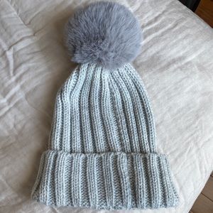 BCBGeneration Knit Faux Fur Pom Beanie